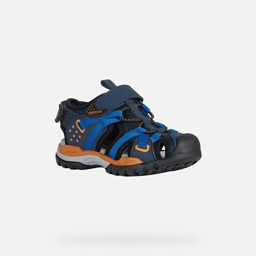 Sandales Geox Borealis - Bleu Marine/Orange - Garcon 053291-EOM